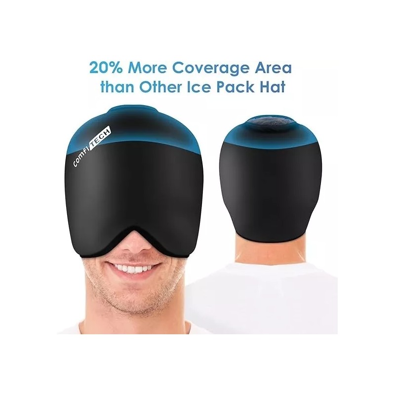 ComfiTECH Head Ice Pack Wrap Cold Cap Cooling Gel Hat,
