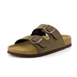 Cushionaire Women's Lane Cork Footbed Sandal With +Comfort, Brown Rugged 8.5