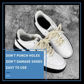 NDTEZUGT 5/16''(8mm) Wide Thick Rope Shoe Laces for Air Force 1, Round Cotton Shoelaces for Dunk Low Sneakers, Replacement Shoe Strings for AF1 (Black, 63''/160cm)