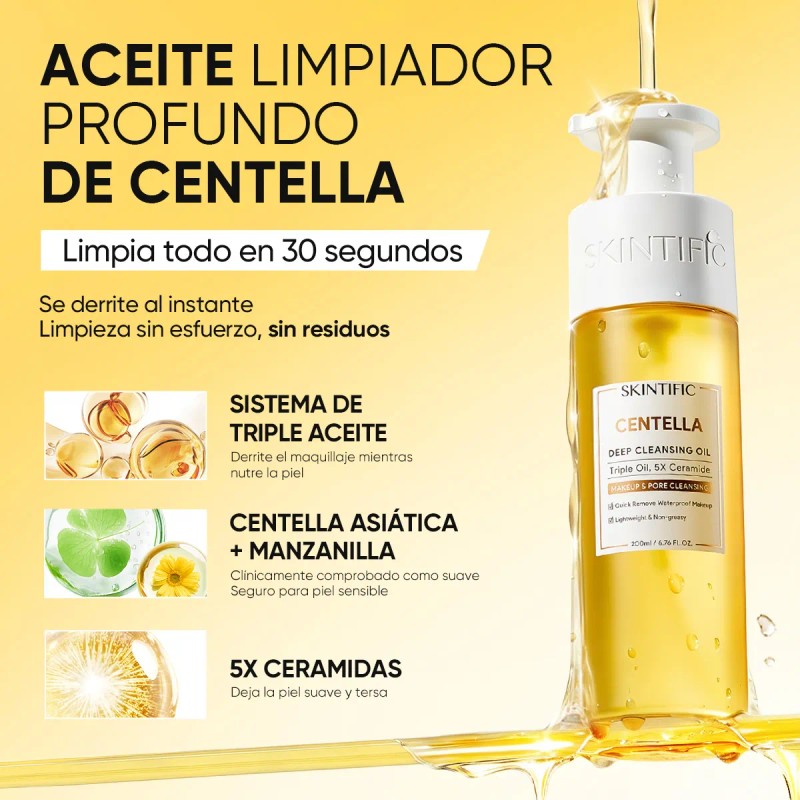 Skintific Aceite Desmaquillante Centella 5x Ceramidas 200ml