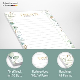 paper&you® A6 To-Do Listen Pad [Gold Leaf] with 50 Tear Off Sheets - Notepad, Daily Planner, Organiser - Climate-Friendly & Sustainable