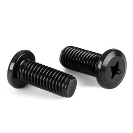 MewuDecor M8-1.25 x 20mm Flat Round Head Machine Screw, Furniture Bolts Countersunk Connector Screws, Stainless Steel 18-8 (304), Black Finish, Fully Threaded, 20 PCS