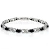 Ice Gems Sterling Silver Black Sapphire Accent Infinity Tennis Bracelet