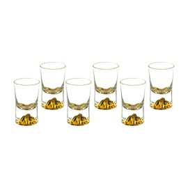 Godinger Gold Shot Glasses, Glass Shooters 0.5oz, Set of 6
