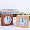 Lancoon Wooden Analog Alarm Clock, Wood Body Non-Ticking Quiet Silent