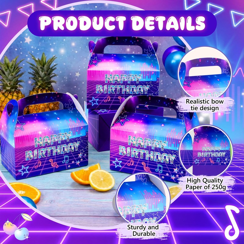 Marspark 12 Pack Kpop Theme Birthday Party Favor Purple Paper