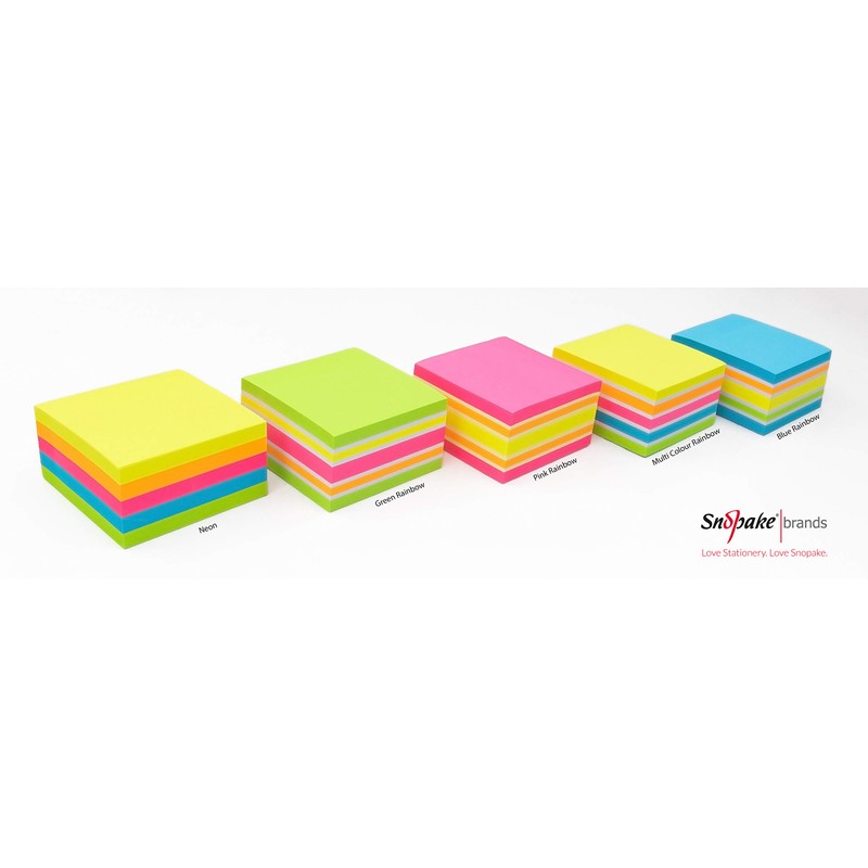 Snopake 76 x 76 mm Neon Assorted Sticky Notes [Cube