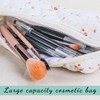 NJCXOLA Floral Pattern Quilted Cosmetic Bag Large Capacity Soft Cotton