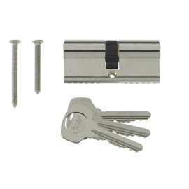 40/45 Nickel Plated Yale Euro Cylinder with 3 x Keys Standard 6-Pin Security Euro Profile Barrel Door Lock for uPVC Multpoint Mechanisms 85mm overall