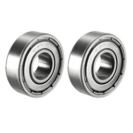 sourcing map Deep Groove Ball Bearing 6201Z Double Shield 12 mm x 32 mm x 10 mm Carbon Steel Pack of 2