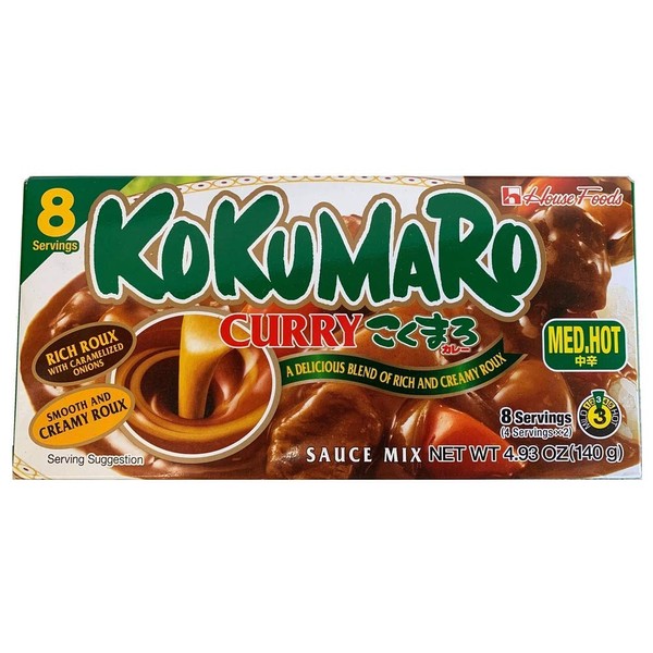 HOUSE Curry Sauce KOKUMARO from Japan import (Medium Hot, 4.94oz) - PACK OF 4