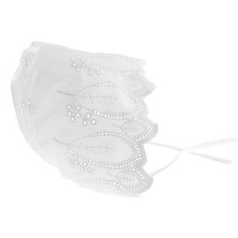 Cute Baby Girls Kids Infant Newborn Toddler Cotton Broderie Anglais Flowers Baptism Christening Occasion Retro Bonnet Beanie Summer Beach Cap Sunhat Sun Protection Hat 0 3 6 Months (0-6 Months)