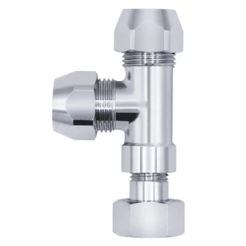 VARIOSAN 10360 3/8 Inch Brass T-Piece Distributor for Angle Valves, Chrome-Plated