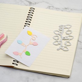 Christmas Lights Metal Die Cuts, New Year Lantern Cutting Dies Cut Stencils for DIY Scrapbooking Cards Decorative Embossing Paper Dies for Scrapbooking Card Making