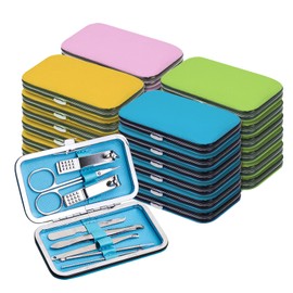 Manicure Set Bulk, Nail Clippers Kit Stainless Steel Fingernail Clippers Set, Sturdy Nail Tip Cutter Trimmers Professional Grooming Toenail Clippers Personal Pedicure Kits Gift (48 Pack 8 in 1)