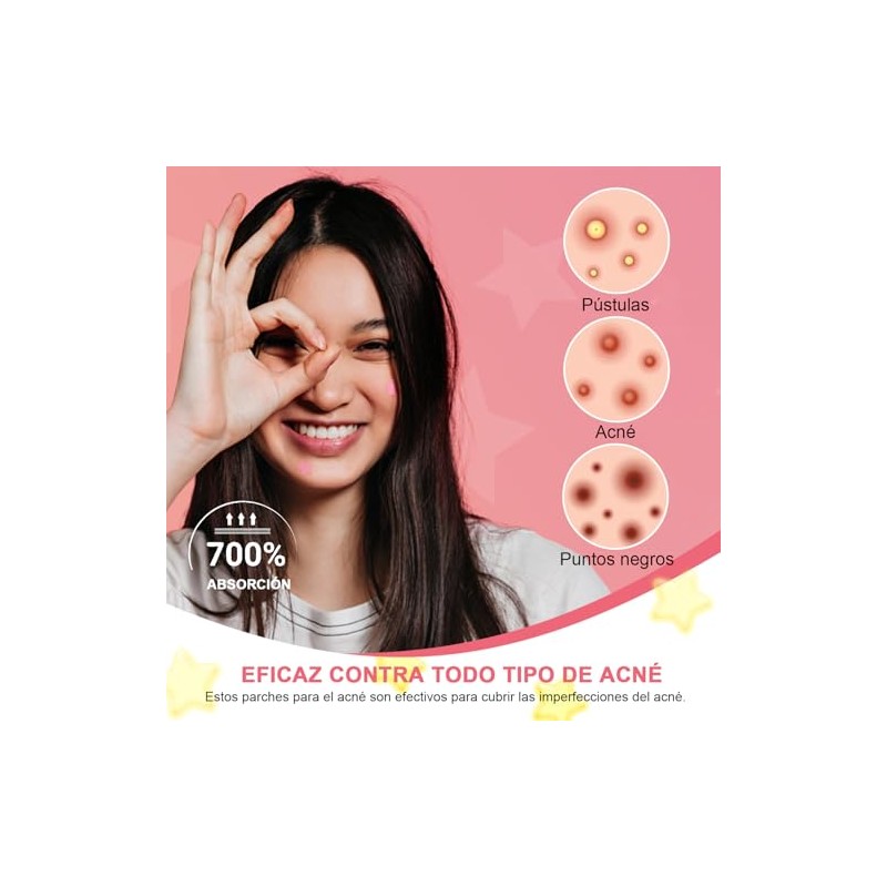 Parches para Acne, 600 PCS Parches para Granos de Estrella.