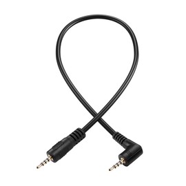 PNGKNYOCN Right Angle 2.5mm Audio Aux Cable，90 Degree 2.5mm Male to Male TRRS Stereo Headset Headphone Jack Connector Cable for Headset Headphone Microphone (90 Degree to Straight, 0.3M)