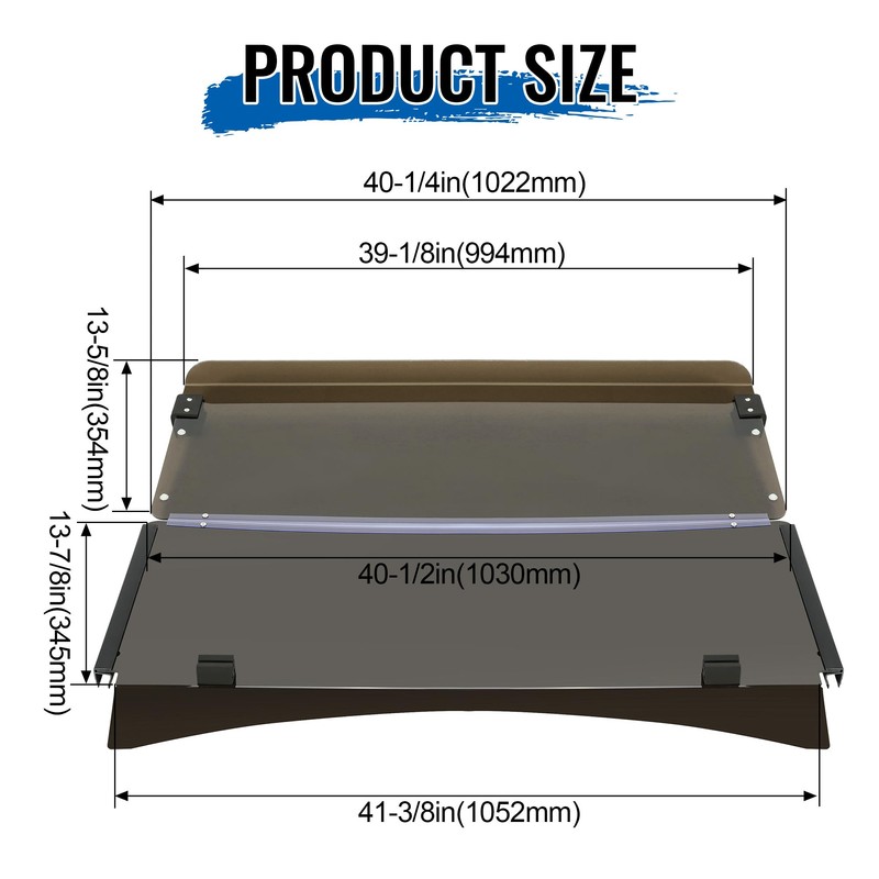 HECASA Tinted Windshield Compatible with 2014+ EZGO TXT Golf Cart