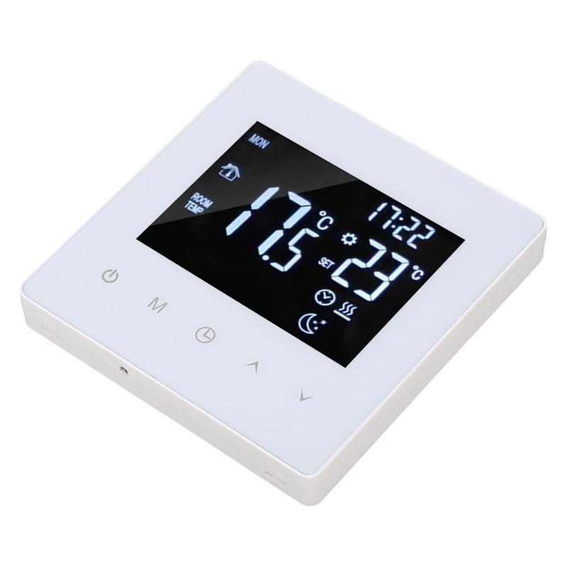 White Intelligent Thermostat Touch Screen 16A LCD Display Smart Temperature