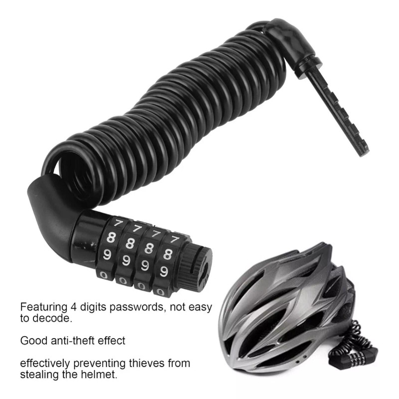L&T Candado Para Casco De Motocicleta Cerradura De Cable Pequeño