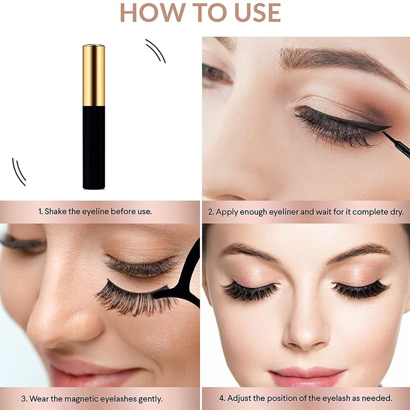 FEITA Upgraded Magnetic Eyelashes Kit with Eyeliner - 10 Pairs