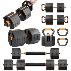 Adjustable Dumbbells Sets 60 LBS Free Weight Set with Connector, 5 in 1 Adjustable Weights Barbell Set for Barbell Kettlebells Weightlift Push Up Fitness Exercises for Home Gym
