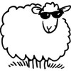 'Cool Sheep' Rubber Stamp - Unmounted Design for Crafting &