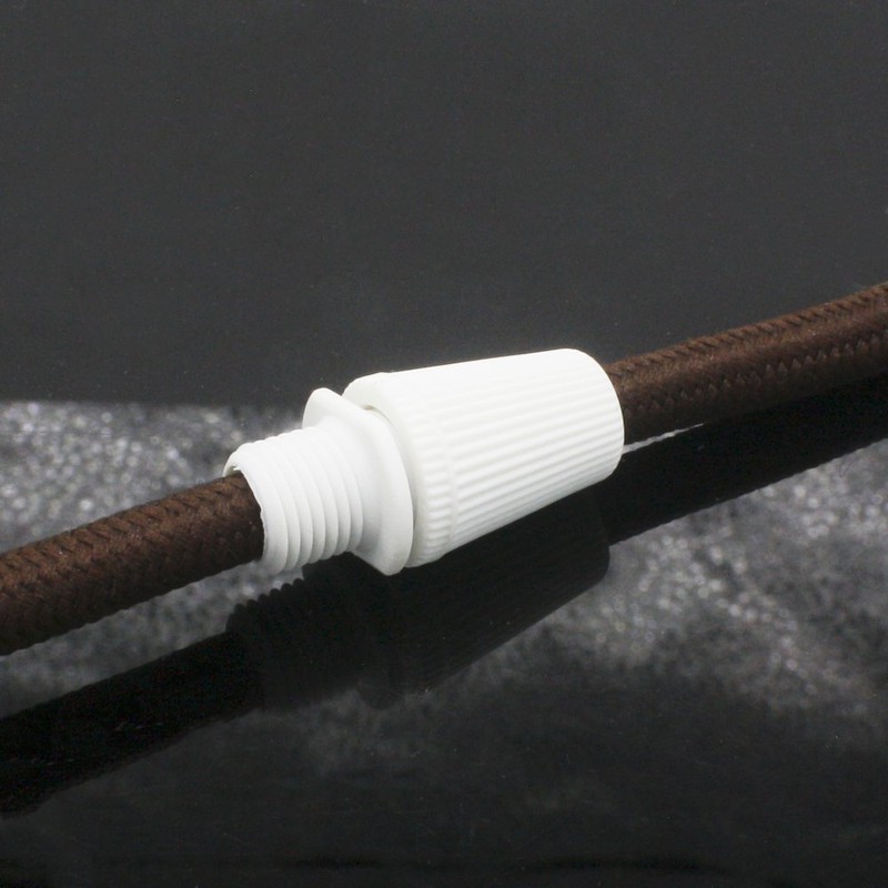Strain Relief White Thread M10 x 1 + Hex Nut