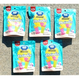 Amos 4D Lot of 5 Amos 4D Gummy Drinks | Orange & Watermelon | 3 oz each