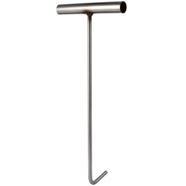 Stainless Steel T-Hook Well Cover Hook Rolling Door Hook Heavy Duty Lift Hook Well Lid Hook Metal Spring Pull Hook Manhole Cover Lifter Tool T Shaped Hook Lifter Hook Sewer Hook