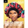Donna Gorro Dormir Satén Sedoso Borde Elegante Ducha Mujer Grande Negro Rizado Estampado Leopardo Tallas