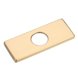 6 Inch Faucet Deck Plate, Brushed Gold Escutcheon Faucet Plate for Bathroom Sink 1 Hole or 3 Hole 4 Inch Centerset Basin Sink Hole Cover, Stainless Steel Faucet Hole Cover