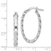 Unbranded 30mm Sterling Silver Rhodium-Plated Oval Scalloped Edge Hoop Earrings