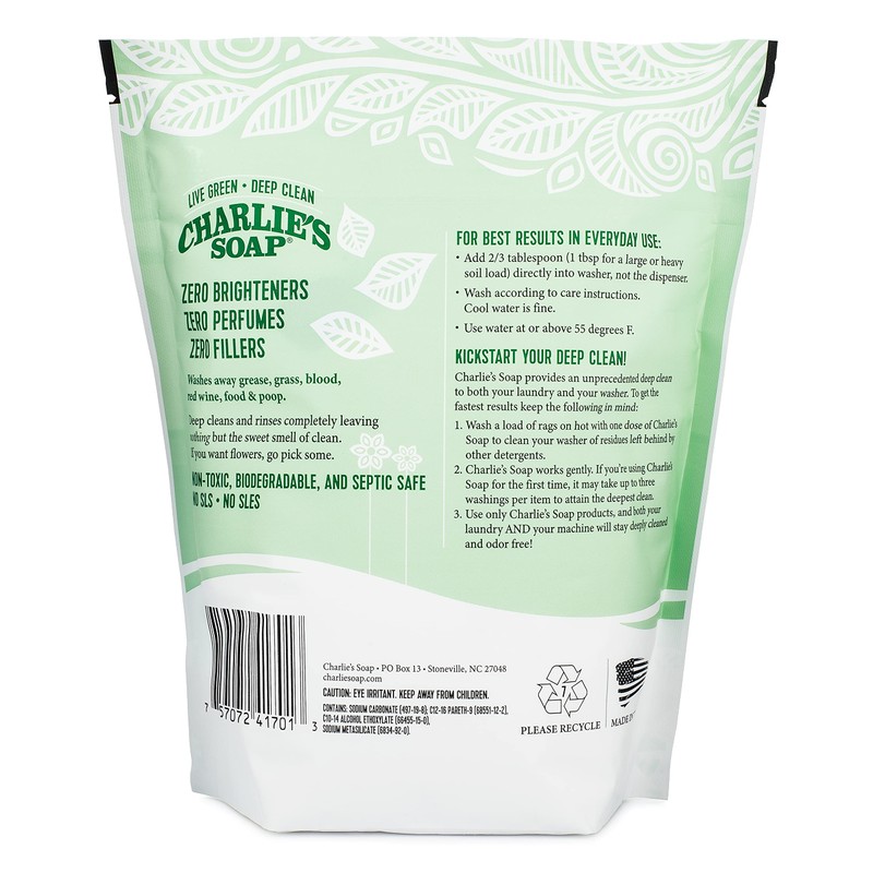 Charlie’s Soap Laundry Powder (100 Loads, 3 Pack) Hypoallergenic Deep