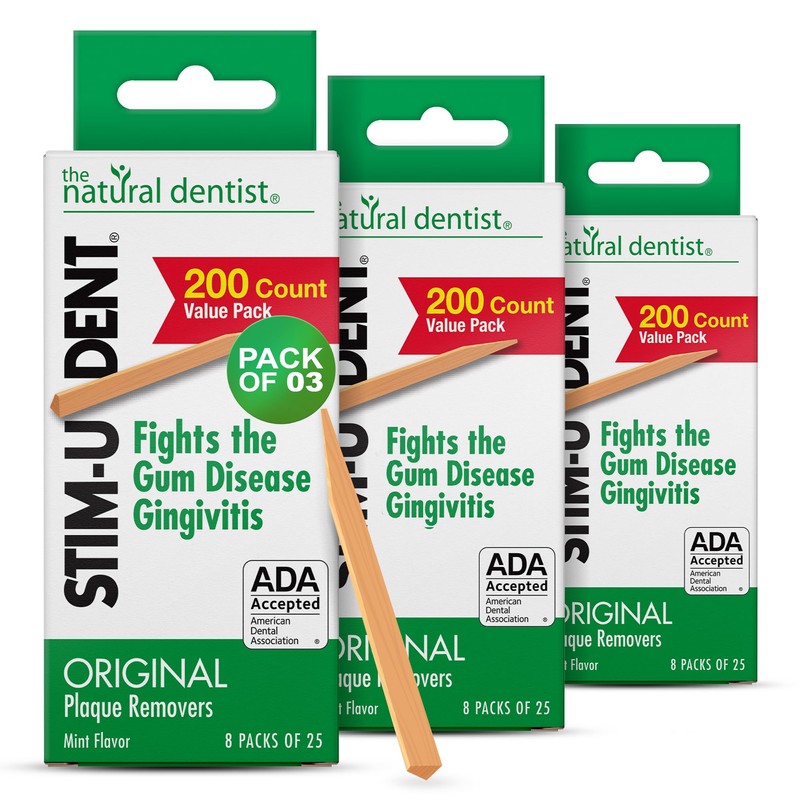 The Natural Dentist Stim-U-Dent Mint Dental Picks, Wooden Toothpicks for