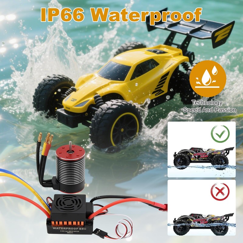 Anti Water 5200KV 60A Brushless Motor ESC Combo Set for