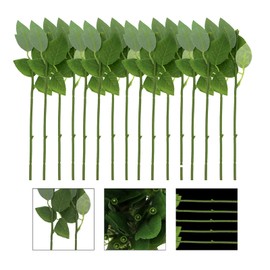NEUSID Artificial Rose Stem Leaves, Artificial Flower Stems with Leaves, Artificial Rose Stems, Plastic Roses Greenish Flower Branches for DIY Bouquets, Wedding, Party Decoration, 24 Pieces