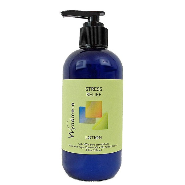 Wyndmere Stress Relief Lotion - Moisturizing Face & Body Lotion with All Natural Ingredients and 100% Pure Essential Oils - 8oz