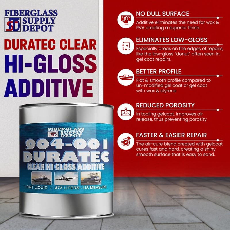 Fiberglass Supply Depot 904-001 Duratec Clear Hi-Gloss Additive for Gelcoat