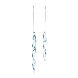 Melrose Melted Glass Icicle Drop Ornament (Set of 12)