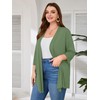 AusLook Women's Plus Size Lightweight Open Front Cardigan Army Green