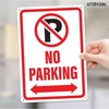 No Parking Sign with Double Arrow, 10" x 7" Reflective