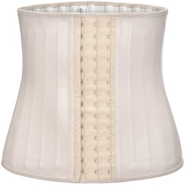 Dress Cici Apricot Latex Corset, 25 Steel Bone Firm Control Waist Trainer for Long Torso Asia Size XXS