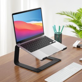 UpNoteX Laptop Stand for Desk Aluminum Laptop Riser Holder Detachable Computer Notebook Stand Compatible with MacBook Air/Pro, Dell, HP, Lenovo and All Laptops (10-16 inch), Black