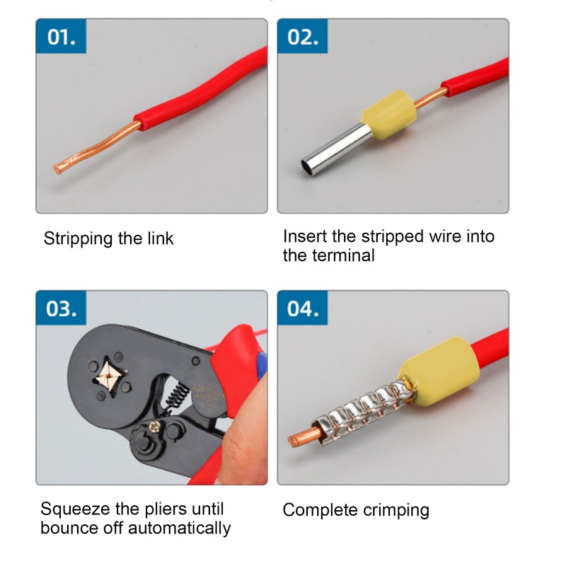1000pcs E1008 Insulated Ferrules Terminal Copper PVC Pin Cord End