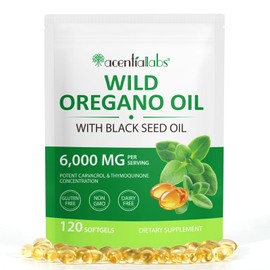Oil of Oregano with Black Seed Oil Softgels 60 Count - Organic Oregano Oil Capsules - 2-in-1 Natural Herbal Supplement for Immune Support & Antioxidant - High Carvacrol & Thymoquinone - Non-GMO
