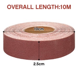 Shineboc sandpaper roll 2.5cmx10m 180 grit aluminum oxide sandpaper, suitable for sanding, wood, furniture finishing, stainless steel and automotive body processing