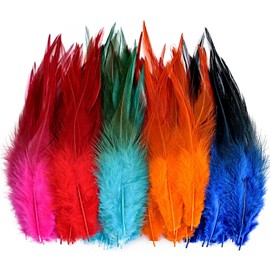 120pcs 5-7" Feathers for Crafts，Saddle Hackle Feather，Rooster Feathers Bulk for Wedding Home Party, Dream Catcher Supplies and DIY Crafts(Multicolor)