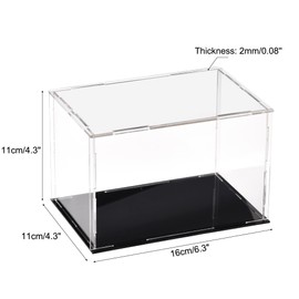 sourcing map Acrylic Clear Display Case Box Dustproof Protection Showcase Cube Collectibles Show Box 5.9x3.9x3.9inch
