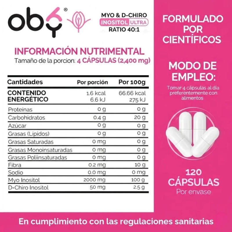 Myo Chiro Inositol Ultra 2050mg Por Porcion 100 Pureza Certificada
